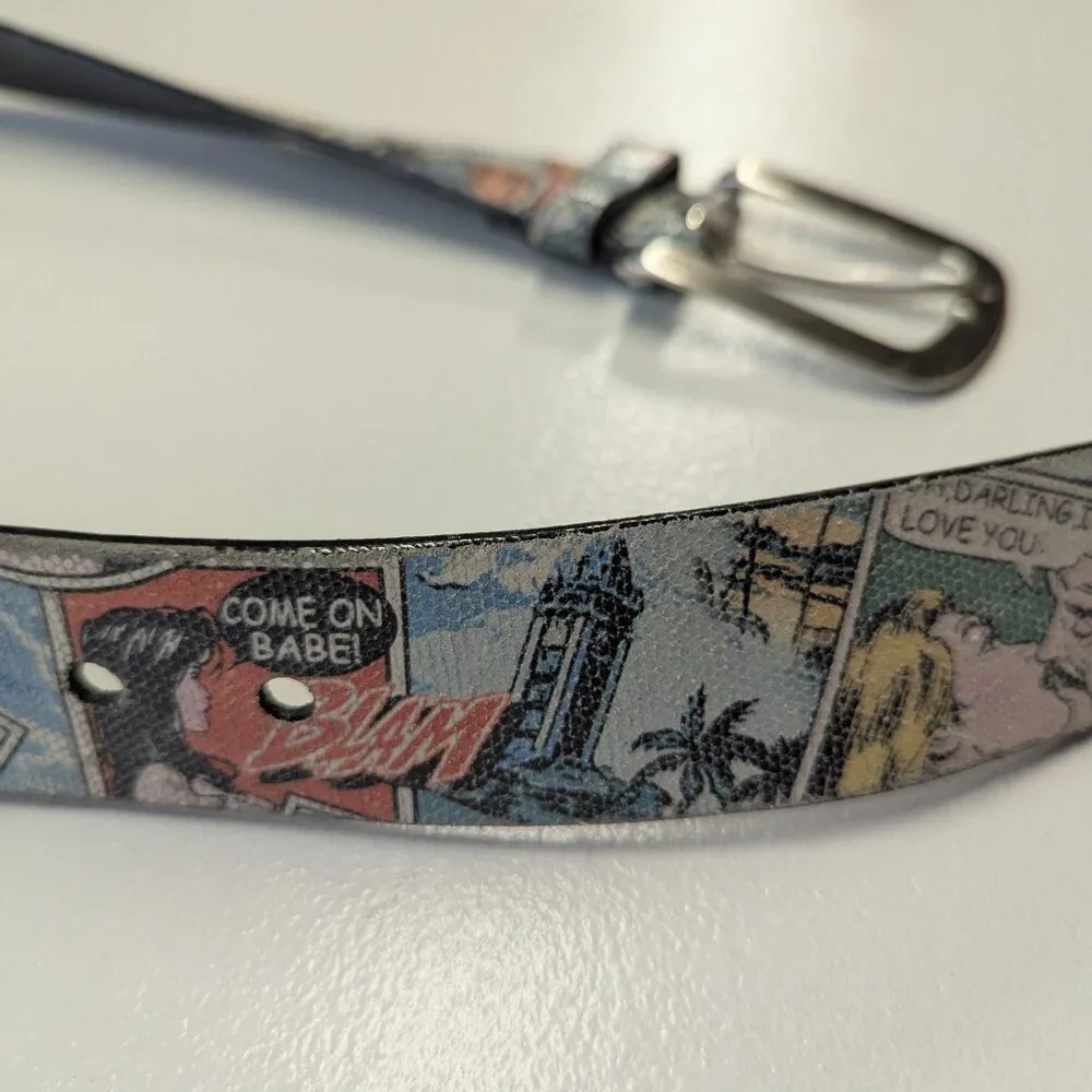 WCM New York Genuine Leather Size Medium Comic Strip Belt
